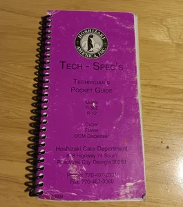 HOSHIZAKI R-502 R-12 Cuber Flaker DCM Dispenser Technician Pocket Guide 1996 - Imagen 1 de 6