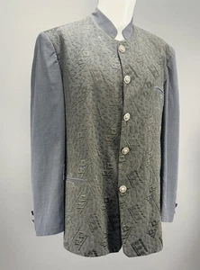Vintage Alberton Billy Golden Boy Paris Nehru Jacket Mens 46 Embossed France - Picture 1 of 16