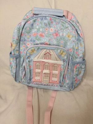 Mochila Pequeña Floral Pottery Barn Mackenzie Azul Casa de Muñecas Monograma “Everly” Foto 1 de 4