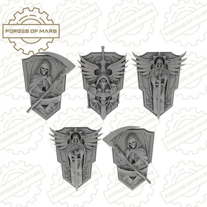 Knights - Emerald legion - Gothic Reaper Shields Destroyers (x5L with arms) - Imagen 1 de 2