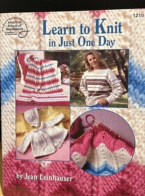 Learn to knit in just one day #1210, Paperback, 1994 - Image 1 of 4