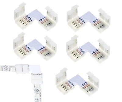 5x LED RGB Strip Corner Connector Quick Connector Connector L Connector Set - Image 1 of 4