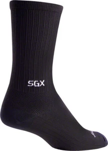 SockGuy SGX Black Socks 6 inch Black Compression Small Medium Unisex Synthetic - Picture 1 of 1