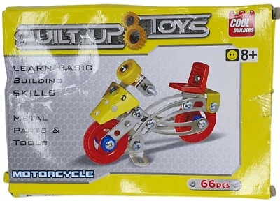 MOTORCYCLE Builders Built Up Toys 66pcs METAL Sealed New Erector Set Style NEW - Image 1 of 4