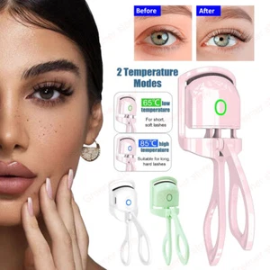 Electric Heated Eyelash Curler USB Rechargeable Makeup Curling Tool Long-Lasting - Picture 1 of 15