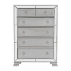 Modern Style 6-Drawer Chest Of Drawers | Silver Finish | Elegant Bedroom Storage