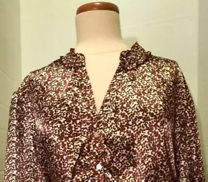 Top brillante CATO talla grande talla 26/28 - floral borgoña con botones - Imagen 1 de 7