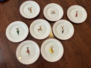 Set of 8 SANTA'S REINDEER 8" Plates ~ Bread Dessert Plates ~ LTD Commodities - Picture 1 of 14