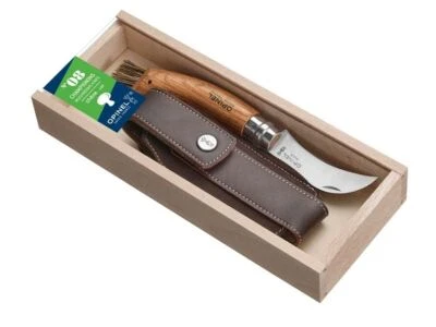 Opinel Pilzmesser rostfrei Eichenholz Wildschweinborsten Etui Box Outdoor Messer