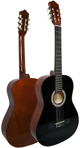 4/4 TECHO DE GUITARRA DE CONCIERTO ALTO BRILLO SUELO NEGRO DELICADO GUITARRA NYLON CUERDAS - Imagen 1 de 3