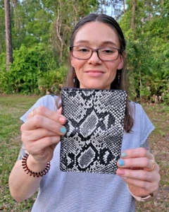 FAUX PYTHON Credit Card case FAUX GATOR Skin Handmade MILLENNIAL Credit Card - Picture 1 of 9