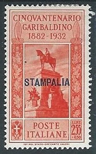 1932 EGEO STAMPALIA GARIBALDI 2,55 LIRE MH * - G042 - Picture 1 of 1