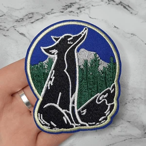 Aplique insignia bordada parche coser planchado Howling Fox Nature manualidades hágalo usted mismo - Imagen 1 de 3