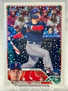 MASATAKA YOSHIDA 2023 Topps Holiday SP CÓDIGO DE VARIACIÓN #514 Candy Cane Bat - Imagen 1 de 2