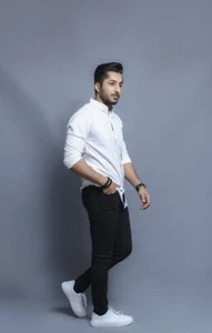 Mens Casual Slim Shirts Long Sleeve Button Down Business Formal Dress Shirt Tops - Picture 1 of 6