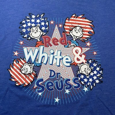 Red White and Dr Seuss Thing 1 Thing 2 Shirt Universal Studios Blue Youth XL - Imagem 1 de 4
