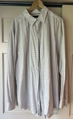 Perry Ellis Mens XXL White Polka Dot Long Sleeve Shirt Size 2XL 100% Cotton - Image 1 of 4