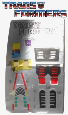 G1 Transformers 1985 KICKBACK STICKER Sheet vintage unused stickers Generation 1 - Image 1 of 3