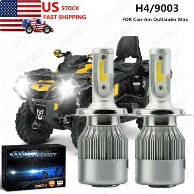 For Can-Am Outlander Max 400 500 570 650 800R DS450 Led Light Bulbs Headlight 2x - Image 1 of 4