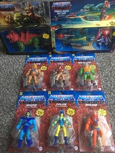Masters Of The Universe Origins Wave 1 Complete Includes Sky Sled & Battle Cat - Picture 1 of 6