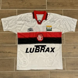 Vintage Umbro Flamengo Brazil #10 Centenary 1995/1996 Away Soccer Jersey Shirt L - Picture 1 of 9