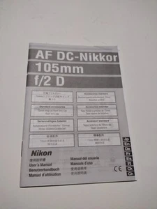 Nikon AF DC Nikkor 105mm f/2D Instruction Manual - Picture 1 of 2