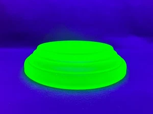 Uranium Glass Sowerby Frosted Green Plinth Float Bowl Holder Vintage Art Deco - Picture 1 of 18