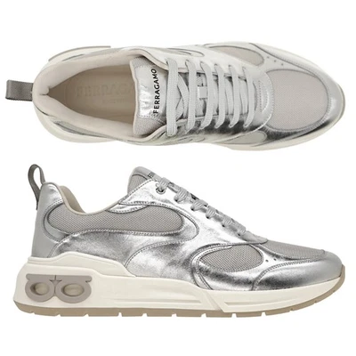 Zapatillas Salvatore Ferragamo Cosma Lux Cuero Plateado Talla 11 EE. UU. Nuevas Foto 1 de 4