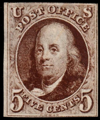 EAS_STAMPS US #1 MNG 4 MÁRGENES CON CERTIFICADO MUY LIGERO DELGADO SCV $2,100.00 VER DESCRIPCIÓN Foto 1 de 2