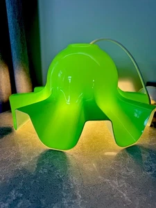 Vintage Space Age Soviet Pendant Plastic Lamp Mid-Century Two Tone Green White - Picture 1 of 8