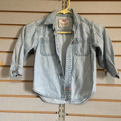Levi's Kids Denim Shirt Light Wash Long Sleeve Button Up Casual Classic Staple - Image 1 of 4