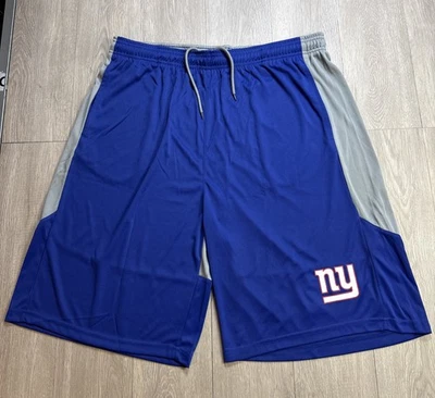 纽约纽约巨人队大码足球短裤男式 2XLT 高蓝色灰色全新全新带标签 — 第 1/4 张图片