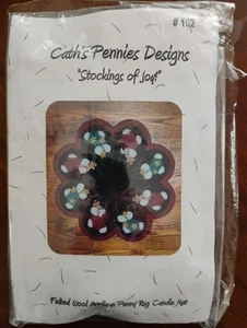 Cath's Pennies Designs Felt Wool Applique Rug Candle Mat Pattern + Wool - Picture 1 of 2