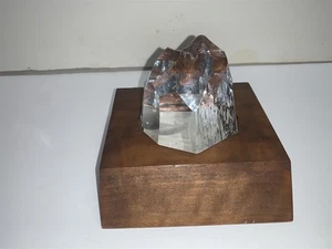 Hoya Kristallglas Berg Briefbeschwerer mit Ständer signiert - Bild 1 von 5