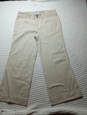 Bass Chino Supply Pants Women's sz 12 Short Beige Tan 34x28 NEW **STAINS** - Image 1 of 4