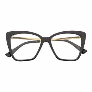 KATE - Oversize Womens Cat Eye Blue Light Glasses Gloss Black Clear Lens - Picture 1 of 8