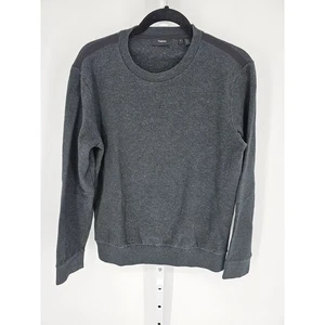 Theory Womens Gray Heathered Cotton Blend Long Sleeve Crewneck Sweatshirt Size S - Picture 1 of 6