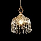 Small Vintage Crystal Pendant Light Kitchen Island,French Brass Glass Mini 