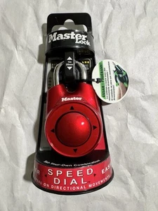 Master Lock Speed Dial Resettable Combination 1500iD Directional Movement Red - Picture 1 of 3