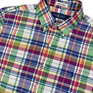 Polo Ralph Lauren Indian Madres Plaid Shirt Men's L Multi Color Button Down S/S - Picture 1 of 7