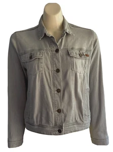 Vintage Southern Cotton Denim Jacket Women Sz 12 Metal Button Front Pockets Grey - Picture 1 of 13