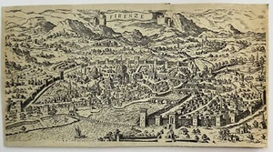 Vintage Pictorial Map of Firenze, Italy Medieval - Florence - Picture 1 of 4