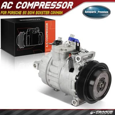 Compresor de aire acondicionado con 6 ranuras para Porsche 911 2014 Boxster 2009-2014 Cayenne Cayman Foto 1 de 4