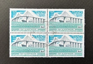 Block of 4 french stamps Pont de Saint Nazaire 1975  - Picture 1 of 1