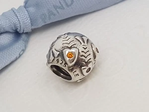 Authentic Pandora Charm Fish Bones (Skeleton) with Orange CZ Stones 790426OCZ - Picture 1 of 2