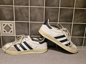 Mens Adidas Gazelle Indoor Trainers UK Size 8 Shoes Beige White Suede Sneakers. - Picture 1 of 8