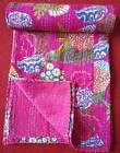 Indian Bohemian Handmade Cotton Fruit Kantha Quilts Blanket Bedspread Throw