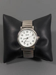 Speidel Classic White Round Dial Silver Tone Stretch Band Watch 6.5 inch - Picture 1 of 8