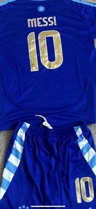 Messi #10 Argentina Youth kids Medium Jersey w-shorts. Brand New w- Tags. - Picture 1 of 7