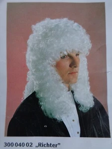 PERÜCKE ° Fasching Karneval ° RICHTER ° weiß ° mit Locken ° 45 cm - Bild 1 von 3